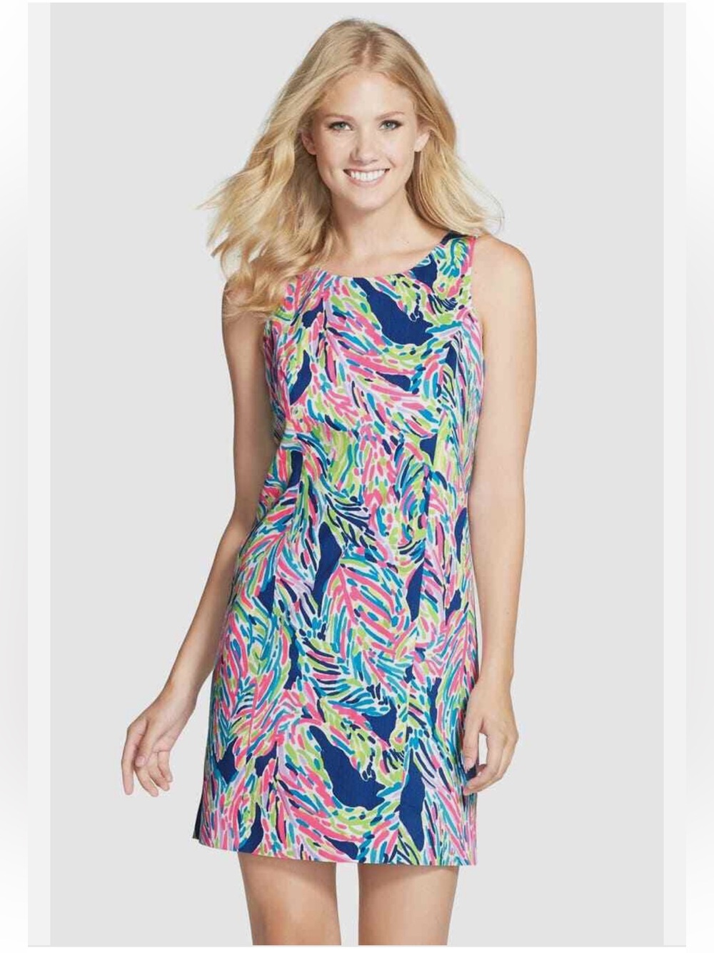Lilly Pulitzer "Cathy" shift dress in "Indigo Palm Reader" print size 0